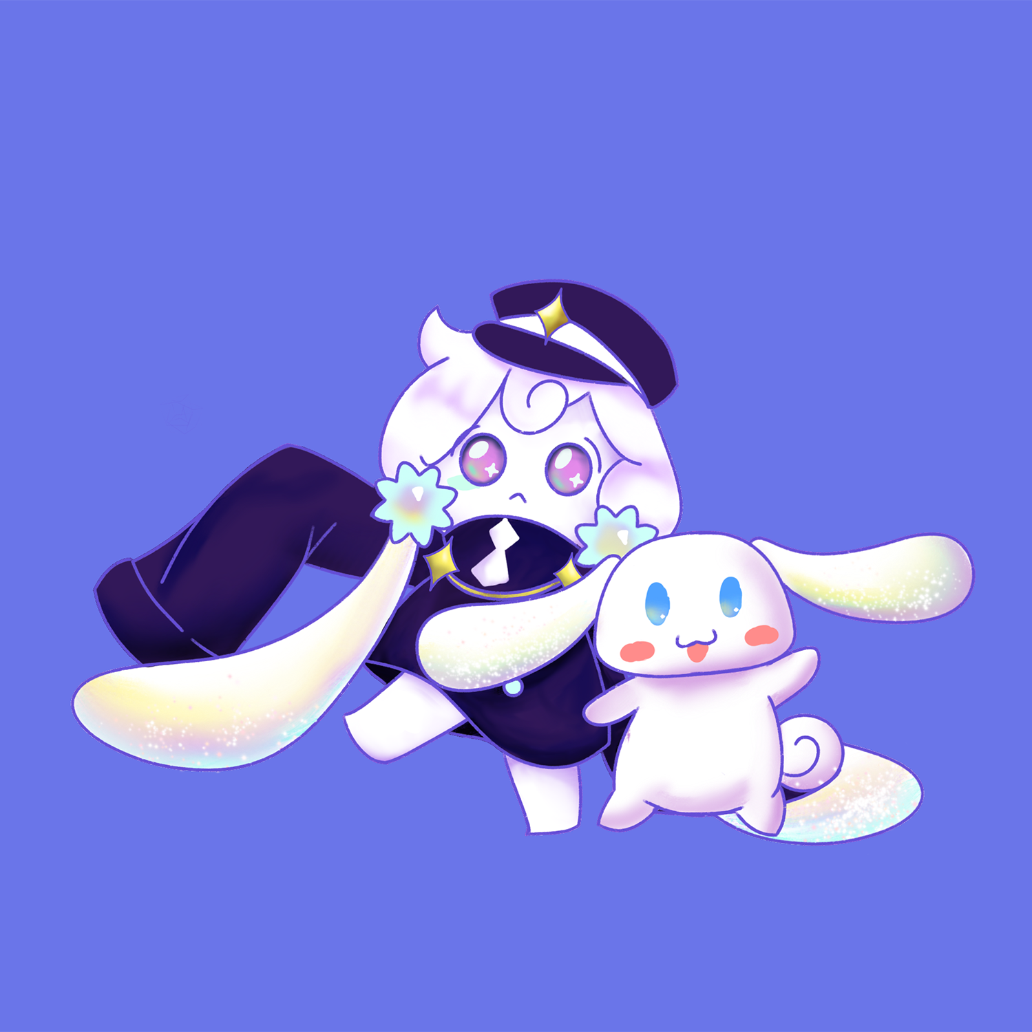 character Milky Way Cookie from Cookie Run Kingdom with Sanrio character Cinnamoroll